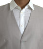 Dolce & Gabbana Light Gray Wool Formal Dress Waistcoat Vest