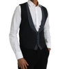 Dolce & Gabbana Black Wool Waistcoat Dress Formal Vest