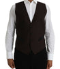 Dolce & Gabbana Brown Wool Waistcoat Dress Formal Vest