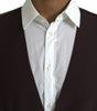 Dolce & Gabbana Brown Wool Waistcoat Dress Formal Vest