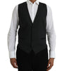 Dolce & Gabbana Black Cotton Waistcoat Dress Formal Vest