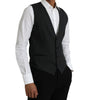 Dolce & Gabbana Black Cotton Waistcoat Dress Formal Vest