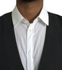 Dolce & Gabbana Black Cotton Waistcoat Dress Formal Vest