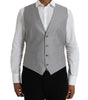 Dolce & Gabbana Light Gray Wool Formal Dress Waistcoat Vest