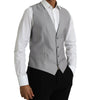 Dolce & Gabbana Light Gray Wool Formal Dress Waistcoat Vest