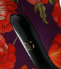 Dolce & Gabbana Purple Floral Jersey Stretch Boots Shoes