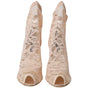 Dolce & Gabbana Beige Stretch Taormina Lace Boots Shoes