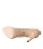 Dolce & Gabbana Beige Stretch Taormina Lace Boots Shoes