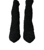 Dolce & Gabbana Black Stiletto Heels Mid Calf Boots Shoes