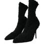 Dolce & Gabbana Black Stiletto Heels Mid Calf Boots Shoes