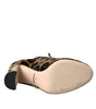 Dolce & Gabbana Brown Leopard Hair Lace Up Booties Shoes