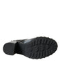 Dolce & Gabbana Black Leather Studded Lace Up Boots Shoes