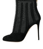 Dolce & Gabbana Black Mesh Stiletto Heels Ankle Boots Shoes