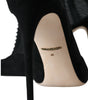 Dolce & Gabbana Black Mesh Stiletto Heels Ankle Boots Shoes