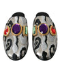 Dolce & Gabbana Gray Jacquard Crystal Mule Flat Sandals Shoes