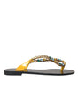 Dolce & Gabbana Mustard Crystal Calf Leather Beachwear Shoes