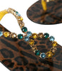 Dolce & Gabbana Mustard Crystal Calf Leather Beachwear Shoes