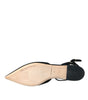 Dolce & Gabbana Black Leather Crystal Slingback Sandals Shoes