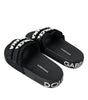 Dolce & Gabbana Black Neoprene Slides Flats Beachwear Shoes