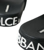 Dolce & Gabbana Black Neoprene Slides Flats Beachwear Shoes