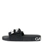 Dolce & Gabbana Black Neoprene Slides Flats Beachwear Shoes