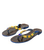 Chaussures de plage Dolce &amp; Gabbana en cuir de veau bleu cristal