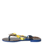 Chaussures de plage Dolce &amp; Gabbana en cuir de veau bleu cristal