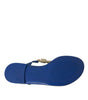 Chaussures de plage Dolce &amp; Gabbana en cuir de veau bleu cristal