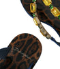 Chaussures de plage Dolce &amp; Gabbana en cuir de veau bleu cristal