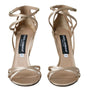 Dolce & Gabbana Beige Leather Strappy Heels Sandals Shoes