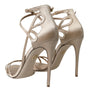 Dolce & Gabbana Beige Leather Strappy Heels Sandals Shoes