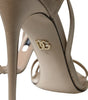 Dolce & Gabbana Beige Leather Strappy Heels Sandals Shoes
