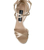 Dolce & Gabbana Beige Leather Strappy Heels Sandals Shoes