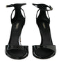 Dolce & Gabbana Black KEIRA Leather Heels Sandals Shoes
