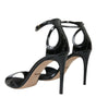 Dolce & Gabbana Black KEIRA Leather Heels Sandals Shoes