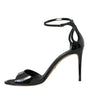 Dolce & Gabbana Black KEIRA Leather Heels Sandals Shoes