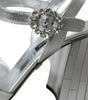 Dolce & Gabbana Silver Lambskin Leather Heels Sandals Shoes