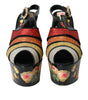 Sandales à plateforme en cristal floral multicolore Dolce &amp; Gabbana