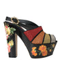 Sandales à plateforme en cristal floral multicolore Dolce &amp; Gabbana