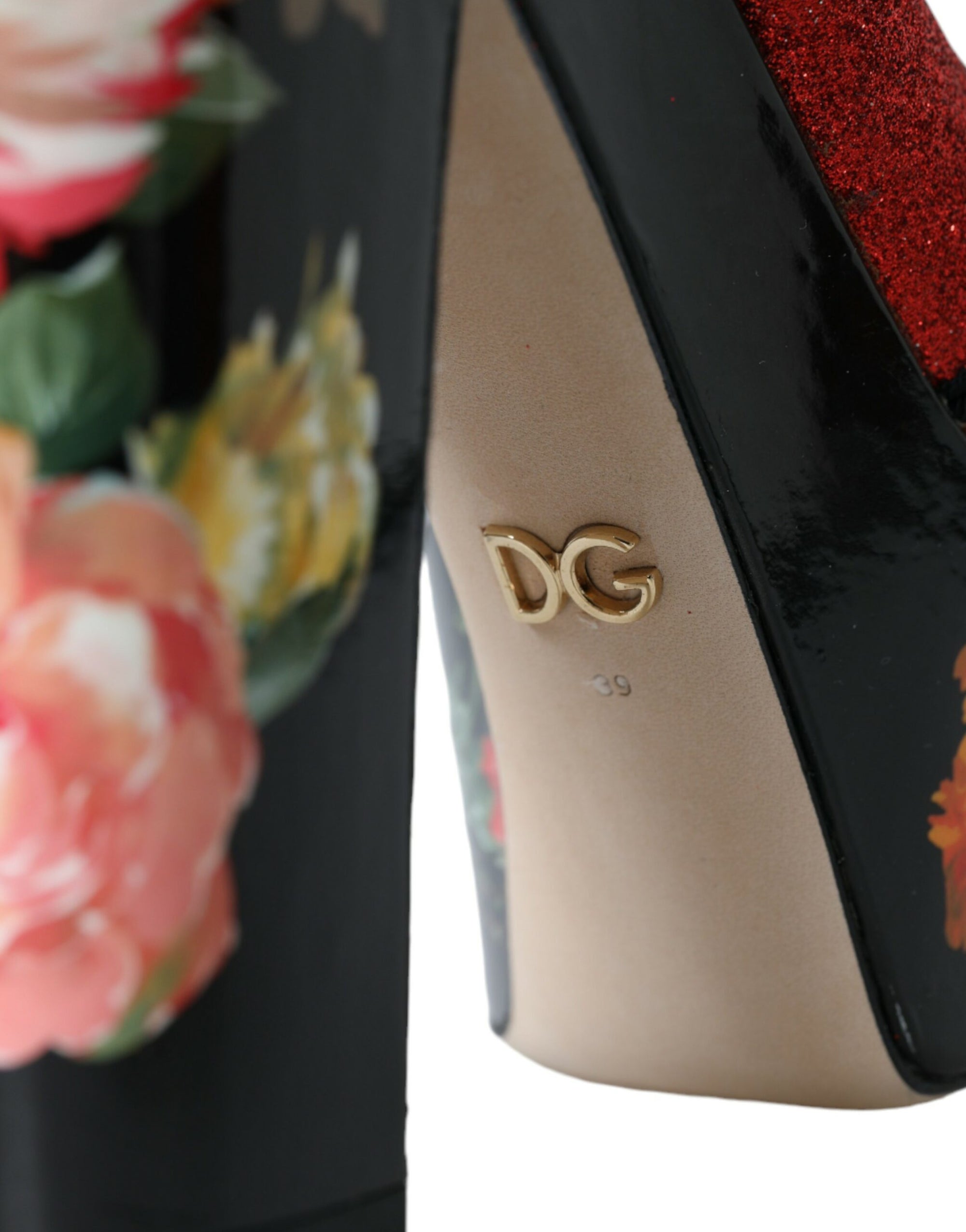 Sandales à plateforme en cristal floral multicolore Dolce &amp; Gabbana