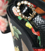 Sandales à plateforme en cristal floral multicolore Dolce &amp; Gabbana