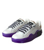 Dolce & Gabbana White Leather Portofino Low Top Sneakers Shoes