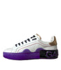 Dolce & Gabbana White Leather Portofino Low Top Sneakers Shoes