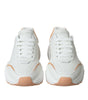 Dolce & Gabbana White Peach DAYMASTER Leather Sneakers Shoes
