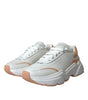 Dolce & Gabbana White Peach DAYMASTER Leather Sneakers Shoes