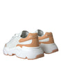 Dolce & Gabbana White Peach DAYMASTER Leather Sneakers Shoes