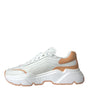 Dolce & Gabbana White Peach DAYMASTER Leather Sneakers Shoes