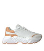 Dolce & Gabbana White Peach DAYMASTER Leather Sneakers Shoes