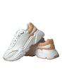 Dolce & Gabbana White Peach DAYMASTER Leather Sneakers Shoes