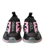 Dolce & Gabbana Black Pink Slip On Sorrento Sneakers Shoes